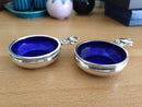 Georg Jensen Sterling Silver King Salt Pot with Blue Enamel No 62（ジョージ ジェンセン キング ソルト ポット ブルー エナメル