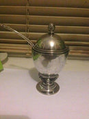 乔治-詹森纯银珐琅国王芥末碗和勺子 No 741