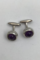 Georg Jensen Sterling Sølv Manchetknapper No 473 Sphere Ametyst