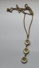 Georg Jensen Sterling Silber Margeriten-Anhänger mit 3 Margeriten und Kette