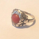 Georg Jensen Sterling Sølv Ring med Rød Koral No 11B