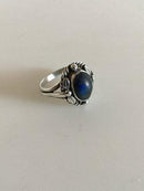 Georg Jensen Sterling Silver Ring No 1 with Mat Changing Blue Stone.