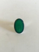 ジョージ ジェンセン スターリングシルバー リング No 90A グリーンアゲート入り。