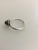 Georg Jensen Sterling Silver Ring No 9B with Clear Green Stone