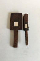 Hans Hansen Palisanderholz mit Silberintarsien Spiegel und Bürste