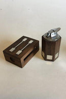 Hans Hansen Palisander og Sterling Sølv Tændstiksboks og Lighter