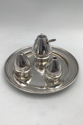 Hans Hansen Sølv / Sterling Sølv Plat-de-menage (1937)