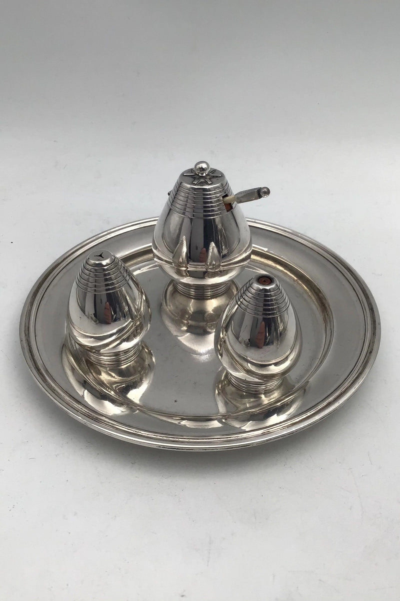 Hans Hansen Sølv / Sterling Sølv Plat-de-menage (1937)