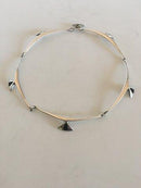 Hans Hansen Sterling Silber Halskette Nr. 317E mit schwarzem Onyx verziert