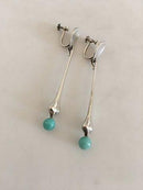 ハンセン スターリングシルバー イヤリング No 443 グリーンストーン付き