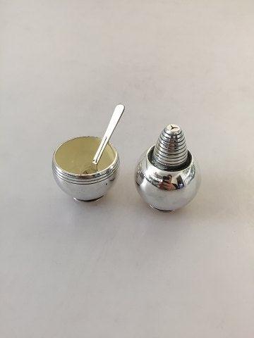 ハンセン スターリングシルバー ソルトボウル＆スプーン＆ペッパーシェイカー