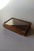Hans Hansen Rosewood Box with Silver Corners. Lid with mounted glass.
