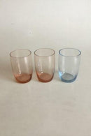 Holmegaard 3 Sodavandglas i blåt og orange glas