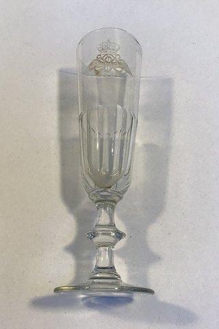 Holmegaard Christian VIII Champagne Fløjte med DSB logo