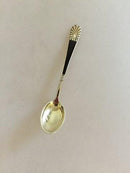 J. Tostrup Sterling Sølv Mokka skeer sæt på 8 med emalje Norsk