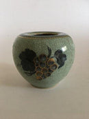 Royal Copenhagen Cracle Glaze vase in Green and gold with grapes