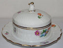Royal Copenhagen Light Saxon Flower Butter Box with underplate No 1503