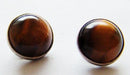 N.E. From Sterling Silver Earclips with Tigereye