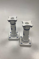 Par Royal Copenhagen Blå Blomst Flettet Lysestager No 8215