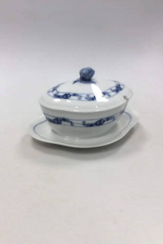 Royal Copenhagen Rosenknop Sauce bowl with lid and saucer No 8090