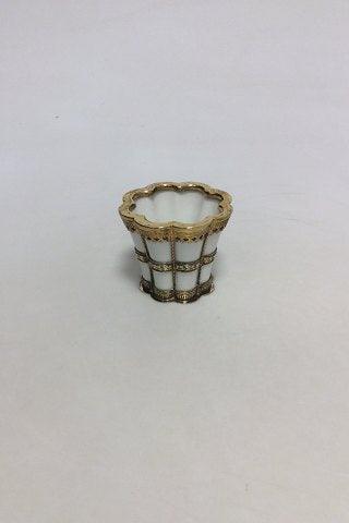 Royal Copenhagen Anton Michelsen Weiße Margrethe Tasse aus Porzellan und Sterlingsilber