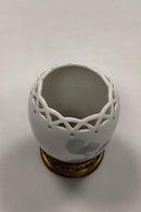 Royal Copenhagen Art Nouveua Vase med Motiv af Sølvsmed samt Bronze Stand No 974 / 225