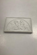 Royal Copenhagen Biscuit Plate Biscuit Bacchante holding a bunch of grapes in the air for a little satyr No 85