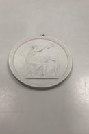 Royal Copenhagen Biscuit Plate Shepherdess with an Amorine. No 110