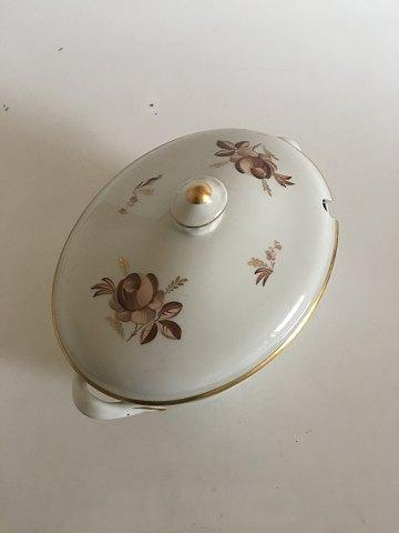Royal Copenhagen Brun Rose Oval Suppeterrin No 9347