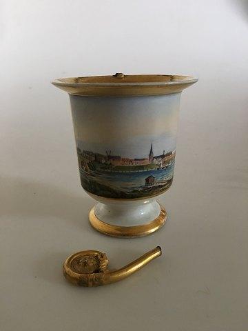 Royal Copenhagen Empire Lion Kop med motiv fra Nyborg fra 1820-1850