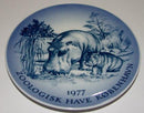 Royal Copenhagen Hippopotamus Plate from 1977