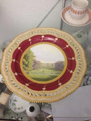 Royal Copenhagen Flora Danica Typografical Dinner Plate of Frederiksberg Castle, painted by Emil Ort