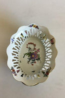 Royal Copenhagen Fuld Saksisk Blomst, oval frugtskål med gennembrudt kant. No 1581