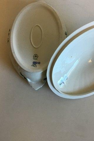 皇家哥本哈根绿花焊接椭圆盖碗 No 1702