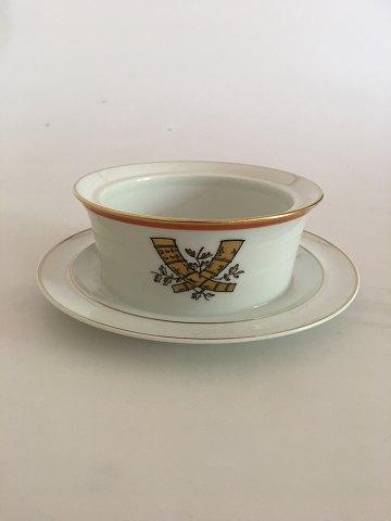 Royal Copenhagen Golden Horns with Orange Band Marmelade Bowl (without lid) No 883