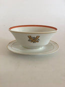 Royal Copenhagen Golden Horns with Orange Band Oval Sauce Bowl No 883/9477