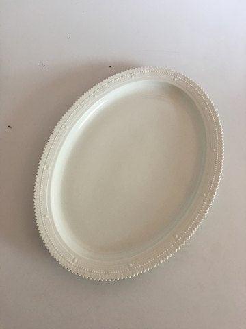 皇家哥本哈根白色Flora Danica大型椭圆餐盘