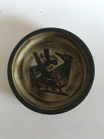 Royal Copenhagen Jørgen Mogensen Steingutschale mit Vogel Nr. 21934