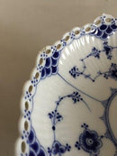 Royal Copenhagen Blue Fluted Full Lace Cake Bowl on Foot No 1023