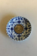 Royal Copenhagen Blue Fluted Full Lace Candle Drip Cup with 2-Crown coin No 1009