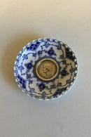 Royal Copenhagen Blue Fluted Full Lace Candle Drip Cup with 2-Crown coin with Princess Margrethe, 1958. No 1009
