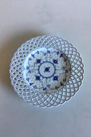 Royal Copenhagen Blue Fluted Full Lace Flat Plate with open-work border No 1/1097