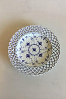 Royal Copenhagen Blue Fluted Full Lace Flat Plate with open-work border No 1/1098