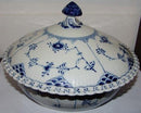 Royal Copenhagen Blue Fluted Full Lace Round lidded Dish No 1128