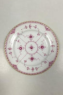 Royal Copenhagen Blue Fluted Red Ruby/Pink with Gold Edge Half Lace Lunch Plate No 2/572