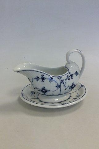 Royal Copenhagen Musselmalet Riflet Sovsekande med underskål No 201