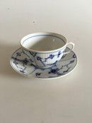 Royal Copenhagen Blaue kannelierte Teetasse und Untertasse Nr. 465