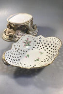 Royal Copenhagen Sächsische Blume durchbrochener zweiteiliger Teller Nr. 1764