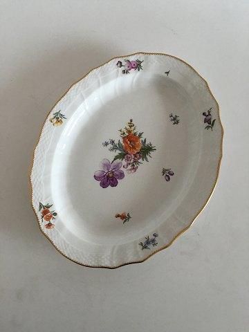 Royal Copenhagen Fuld Saksisk Blomst Ovalt Serveringsfad No 1556