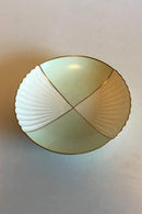 Royal Copenhagen Skål No 3420 Stel med grøn dekoration med guld på form 507(Herregaard) Skål No 3420